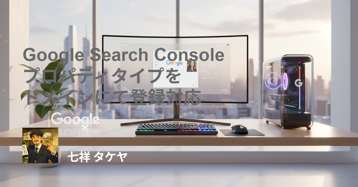 Google Search Console プロパティタイプをドメインにて登録対応