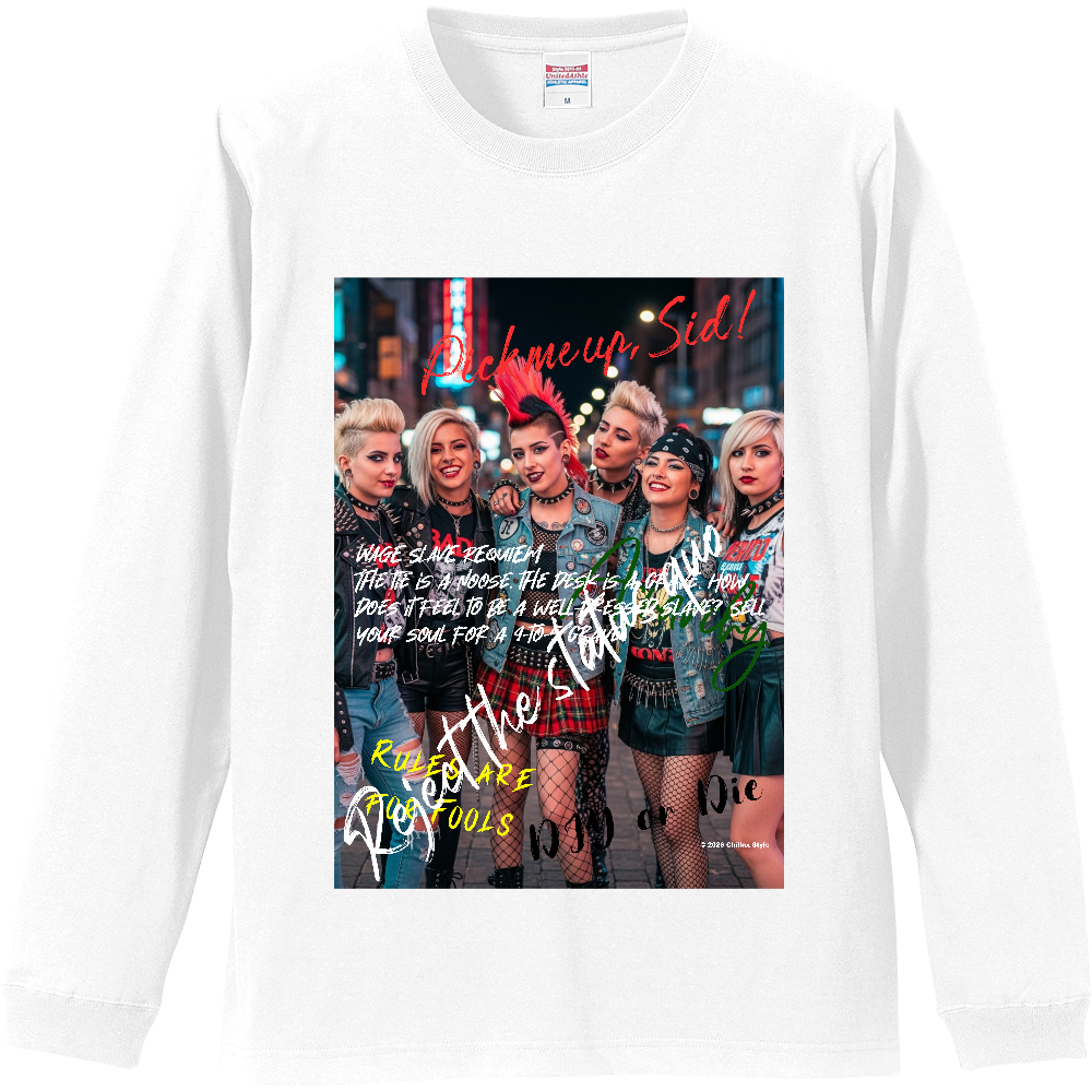 【パンク長袖Tシャツ 仲良しパンクガールズ】