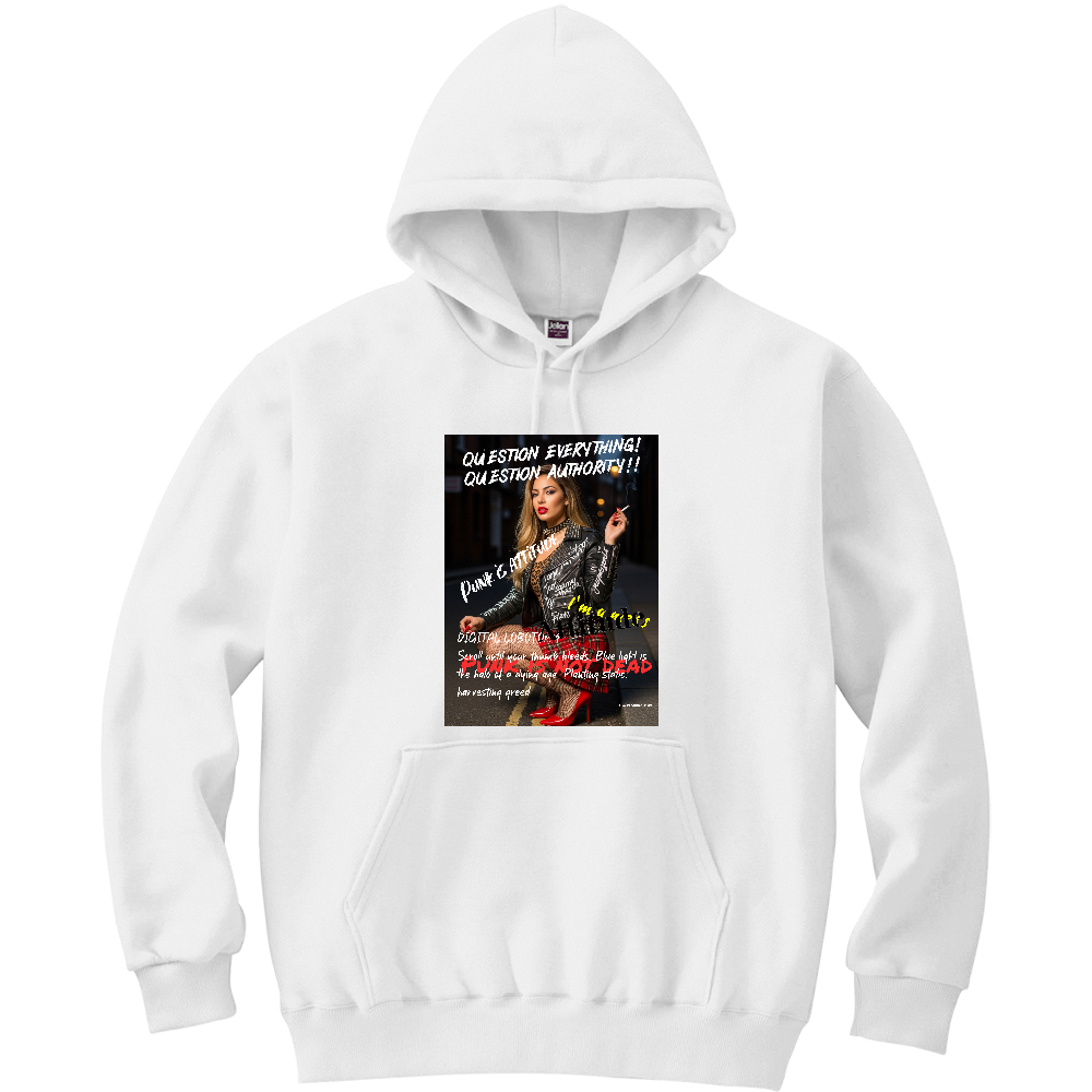 【パンクプルオーバーパーカー ロンドンの路地裏で一服するパンクガール】