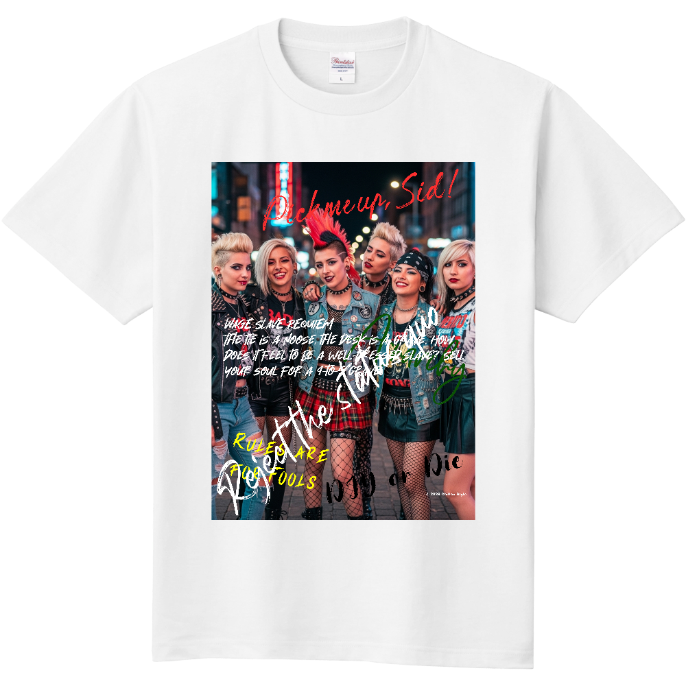 【パンクTシャツ 仲良しパンクガールズ】