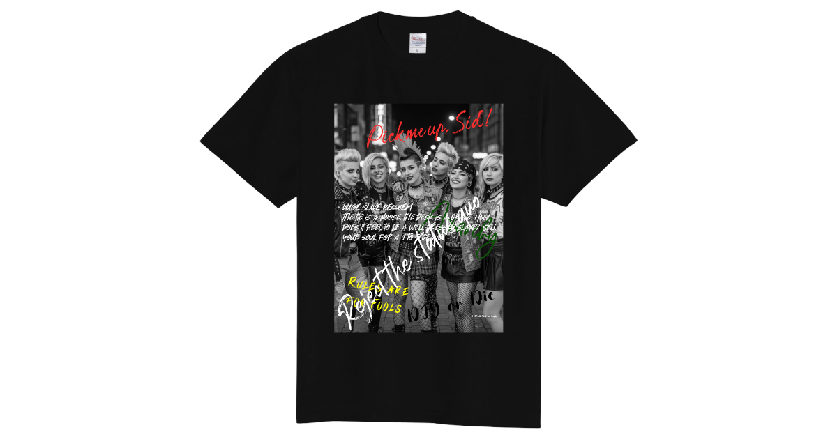 【パンクファッション パンクスタイル 仲良しパンクガールズ】モノクロ