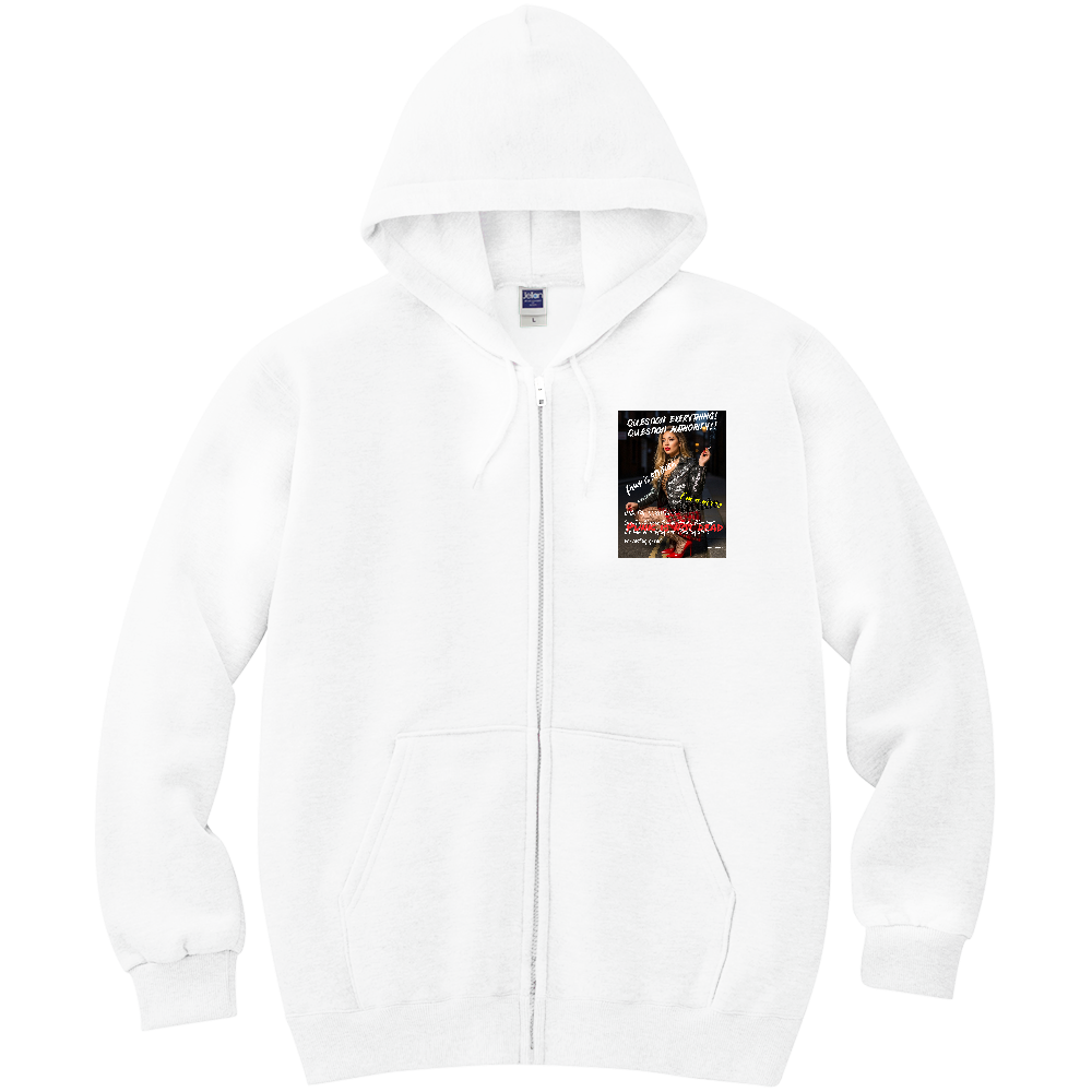 【パンクジップアップパーカー ロンドンの路地裏で一服するパンクガール】