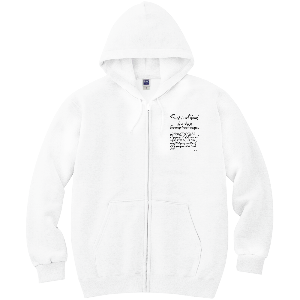 【パンクジップアップパーカー パンクメッセージ】